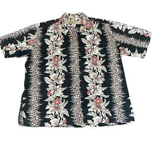 VTG Cooke Street Hawaiian Tropical Button Front Short Sleeve Shirt Mens XL #190B